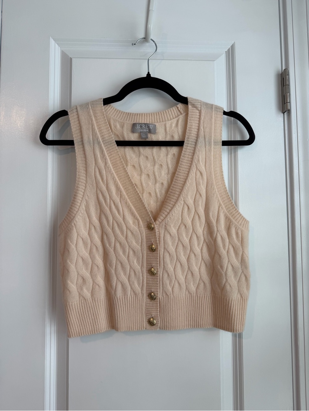 J. Crew Women’s Cashmere Cropped Cable Knit Sweater Vest Size Small